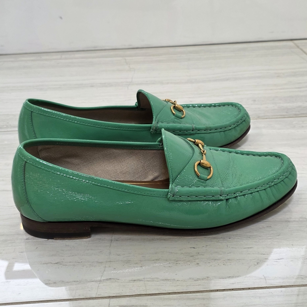 Authentic Gucci Green Patent Leather Horsebit 1953 Loafer Size 41 - Picture 4 of 8